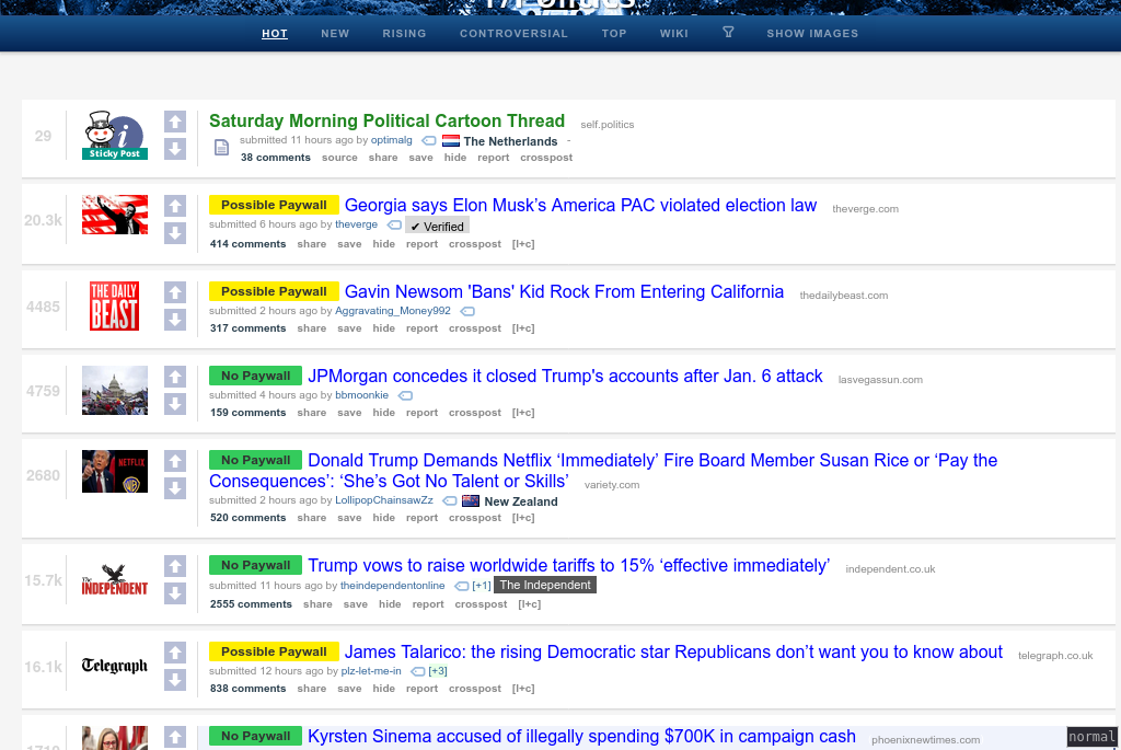 Reddit with boring, factual titles