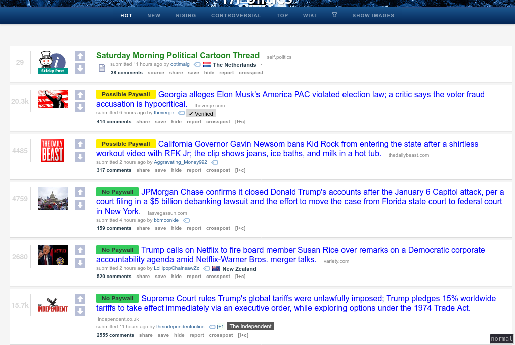 Reddit with clickbait titles